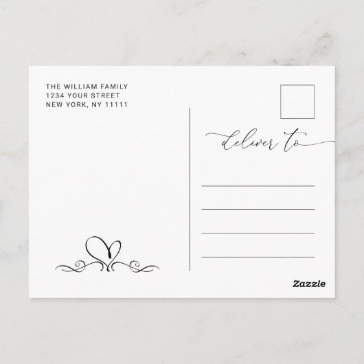 Elegant minimalistische bruiloft Sparen de Code va Briefkaart (Achterkant)