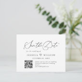 Elegant minimalistische bruiloft Sparen de Code va Briefkaart (Staand voorkant)