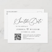 Elegant minimalistische bruiloft Sparen de Code va Briefkaart (Voorkant / Achterkant)