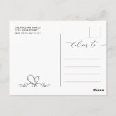 Elegant minimalistische bruiloft Sparen de Code va Briefkaart (Achterkant)