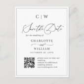 Elegant minimalistische bruiloft Sparen de Code va Briefkaart (Voorkant)