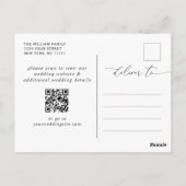 Elegant minimalistische bruiloft Sparen de Code va Briefkaart (Achterkant)