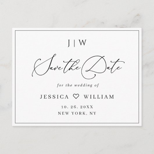 Elegant minimalistische bruiloft Sparen de Code va Briefkaart (Voorkant)