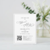 Elegant minimalistische bruiloft Sparen de Code va Briefkaart (Staand voorkant)