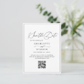 Elegant minimalistische bruiloft Sparen de Code va Briefkaart (Staand voorkant)