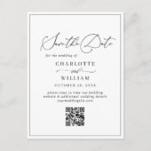Elegant minimalistische bruiloft Sparen de Code va Briefkaart (Voorkant)