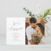 Elegant minimalistische Calligrafie Engagement Par Kaart (Staand voorkant)