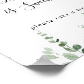 Elegant Minimalistische Eucalyptus Liefde Is Zoete Poster (Hoek)