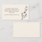 Elegant-minimalistische Floral-tekening op het huw Informatiekaartje (Voorkant / Achterkant)