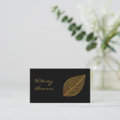 Elegant minimalistische folie gouden blad  visitekaartje (Staand voorkant)
