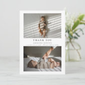Elegant minimalistische foto Hartelijk dank Baby s Bedankkaart (Staand voorkant)