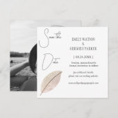 Elegant minimalistische foto van abstract vel, bes save the date (Voorkant / Achterkant)