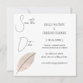 Elegant minimalistische foto van abstract vel, bes save the date (Voorkant)