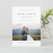 Elegant minimalistische fotobruiloft bespaart datu save the date (Staand voorkant)