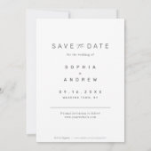 Elegant minimalistische fotobruiloft bespaart datu save the date (Achterkant)