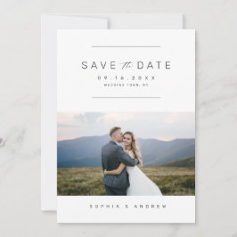 Elegant minimalistische fotobruiloft bespaart datu save the date