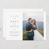 Elegant minimalistische fotobruiloft bespaart datu save the date (Voorkant / Achterkant)