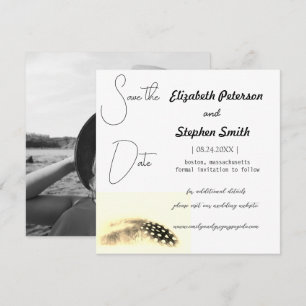 Elegant minimalistische fotolegante pen save the date