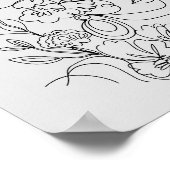 Elegant-minimalistische gezichtskunst poster (Hoek)