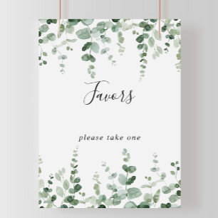 Elegant minimalistische groene eucalyptus favors b poster