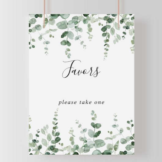 Elegant minimalistische groene eucalyptus gunst te poster