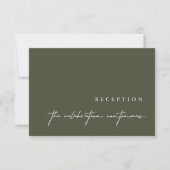 Elegant minimalistische Kaarten voor groene bruilo RSVP Kaartje (Voorkant)