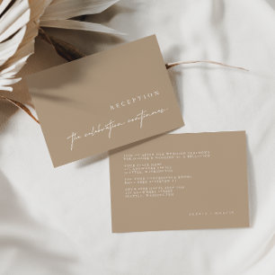 Elegant minimalistische Kaarten voor Taupe Wedding RSVP Kaartje