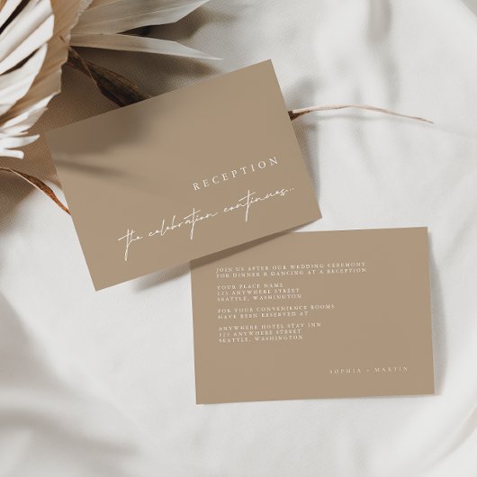 Elegant minimalistische Kaarten voor Taupe Wedding RSVP Kaartje