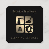 Elegant minimalistische luxe vierkante visitekaartje (Voorkant)