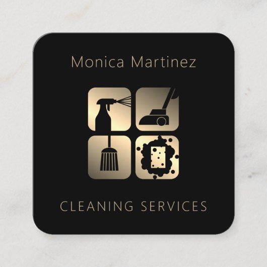 Elegant minimalistische luxe vierkante visitekaartje (Voorkant)