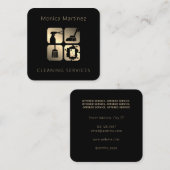 Elegant minimalistische luxe vierkante visitekaartje (Voorkant / Achterkant)