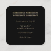 Elegant minimalistische luxe vierkante visitekaartje (Achterkant)