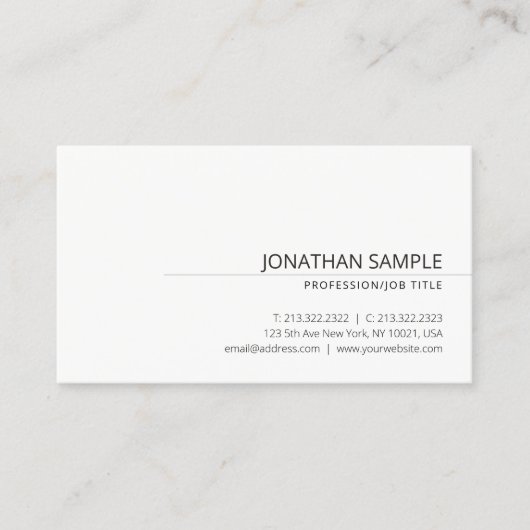 Elegant minimalistische moderne Sjabloon Visitekaartje (Voorkant)