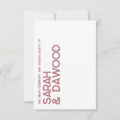 Elegant Minimalistische Moslim Wit Rose Goud RSVP (Achterkant)