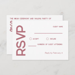 Elegant Minimalistische Moslim Wit Rose Goud RSVP