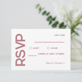 Elegant Minimalistische Moslim Wit Rose Goud RSVP Kaartje (Staand voorkant)
