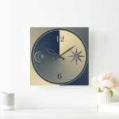 Elegant minimalistische nacht- en dagklok vierkante klok (Huis)