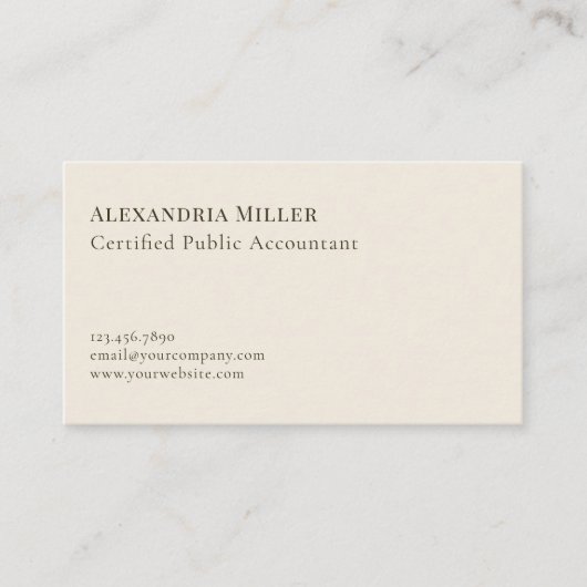 Elegant minimalistische professional visitekaartje (Voorkant)