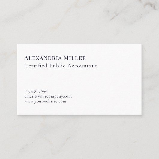 Elegant minimalistische professional visitekaartje (Voorkant)