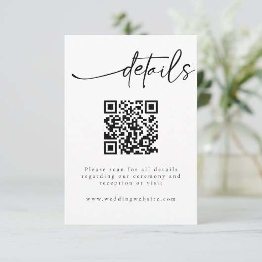 Elegant minimalistische QR-code — Kaart met detail (Staand voorkant)
