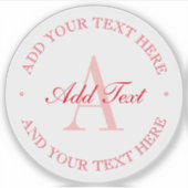 Elegant minimalistische rode bewerkbare tekst tran sticker (Voorkant)