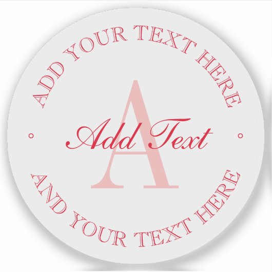 Elegant minimalistische rode bewerkbare tekst tran sticker (Voorkant)