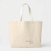 Elegant minimalistische scriptnaam gepersonaliseer grote tote bag (Voorkant)