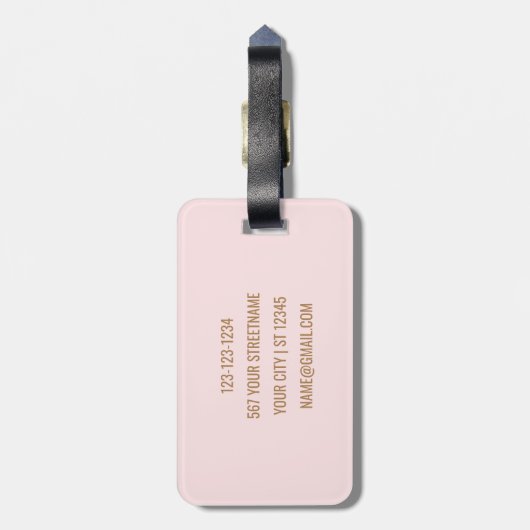 Elegant minimalistische scriptnaam op maat bagagelabel (Achterkant verticaal)