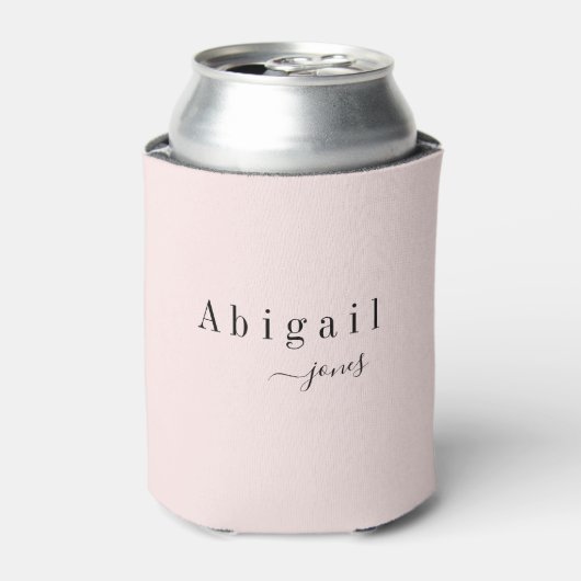 Elegant minimalistische scriptnaam op maat blikjeskoeler (Blikje Voorkant)