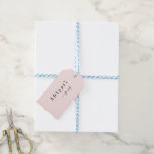 Elegant minimalistische scriptnaam op maat cadeaulabel (Met Touw)