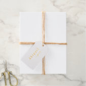 Elegant minimalistische scriptnaam op maat cadeaulabels (Met Koord)