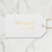 Elegant minimalistische scriptnaam op maat cadeaulabels (Voorkant (horizontaal))