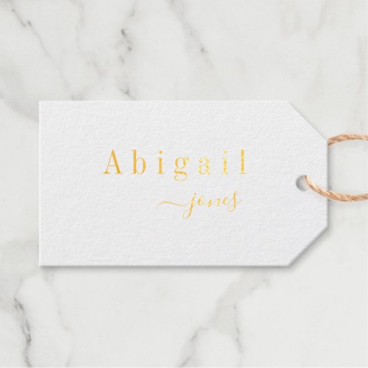 Elegant minimalistische scriptnaam op maat cadeaulabels (Voorkant (horizontaal))