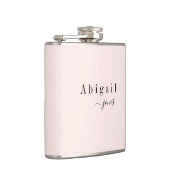 Elegant minimalistische scriptnaam op maat heupfles (Rechts)